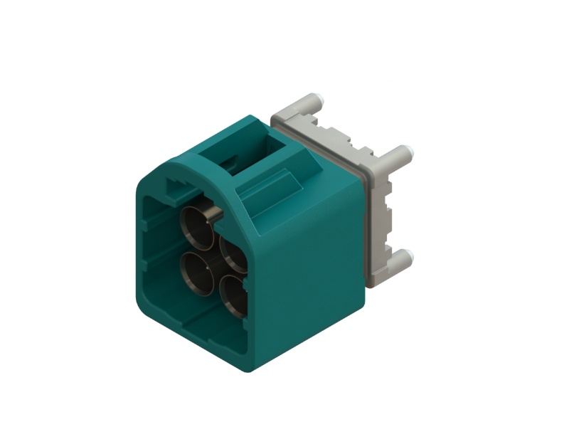 MiniFakra Type A 4孔180°板端连接器
