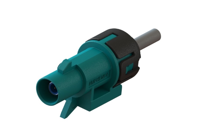 FAKRA 1孔180°公端冲压版带卡扣防水连接器